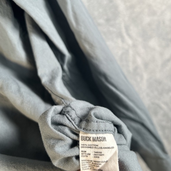 Buck Mason Shirt Mens Medium Draped Twill One Pocket Button Down Casual - Picture 8 of 9